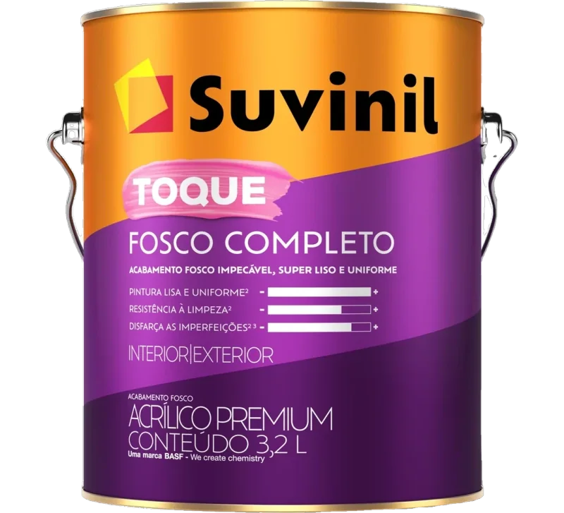 Latas Suvinil disponíveis na Casacor, em destaque a Suvinil Toque Fosco Completo